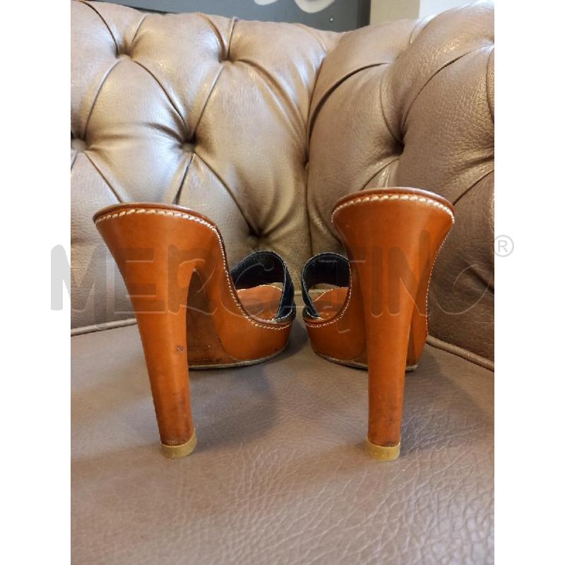 SANDALI D YVES SAINT LAURENT PELLE NERO | Mercatino dell'Usato Roma porta di roma 4