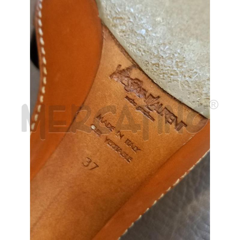 SANDALI D YVES SAINT LAURENT PELLE NERO | Mercatino dell'Usato Roma porta di roma 5