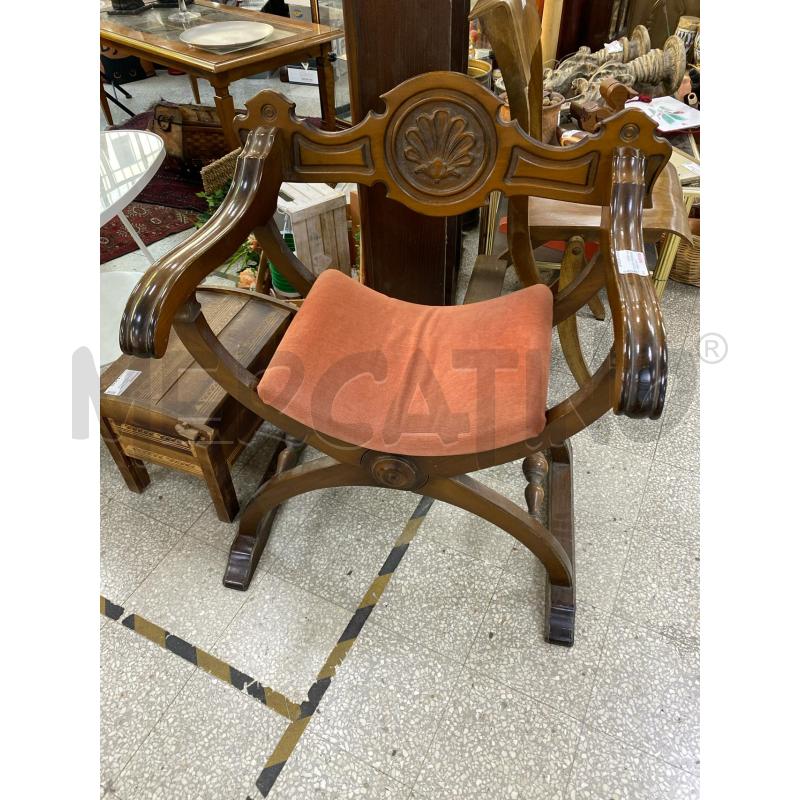 SAVONAROLA  LEGNO SEDUTA  ARANCIO | Mercatino dell'Usato Roma porta di roma 1