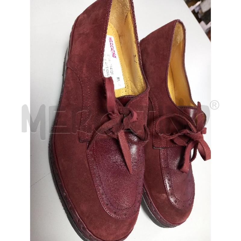 SCARPE DONNA ARTIGIANALI CAMOSCIO BORDEAUX | Mercatino dell'Usato Roma porta di roma 1