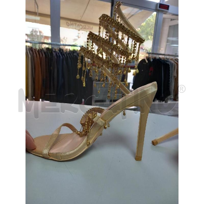 SCARPE DONNA TACCO STEPHAN DORATE CAMPANELLINI | Mercatino dell'Usato Roma porta di roma 2