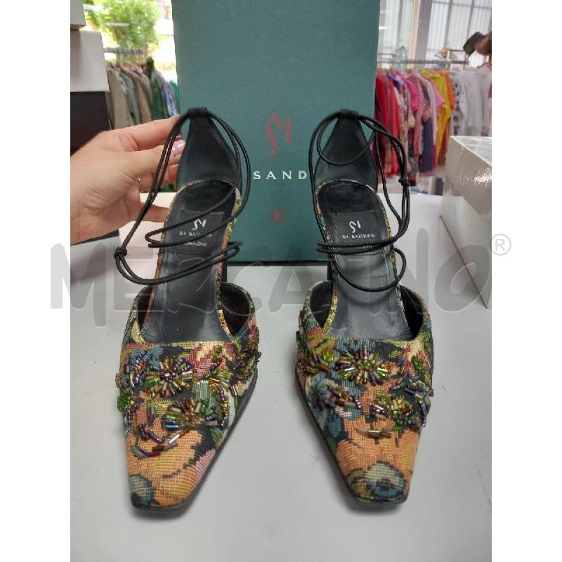 SCARPE D DI SANDRO TELA SCATOLA PERLINE | Mercatino dell'Usato Roma porta di roma 1