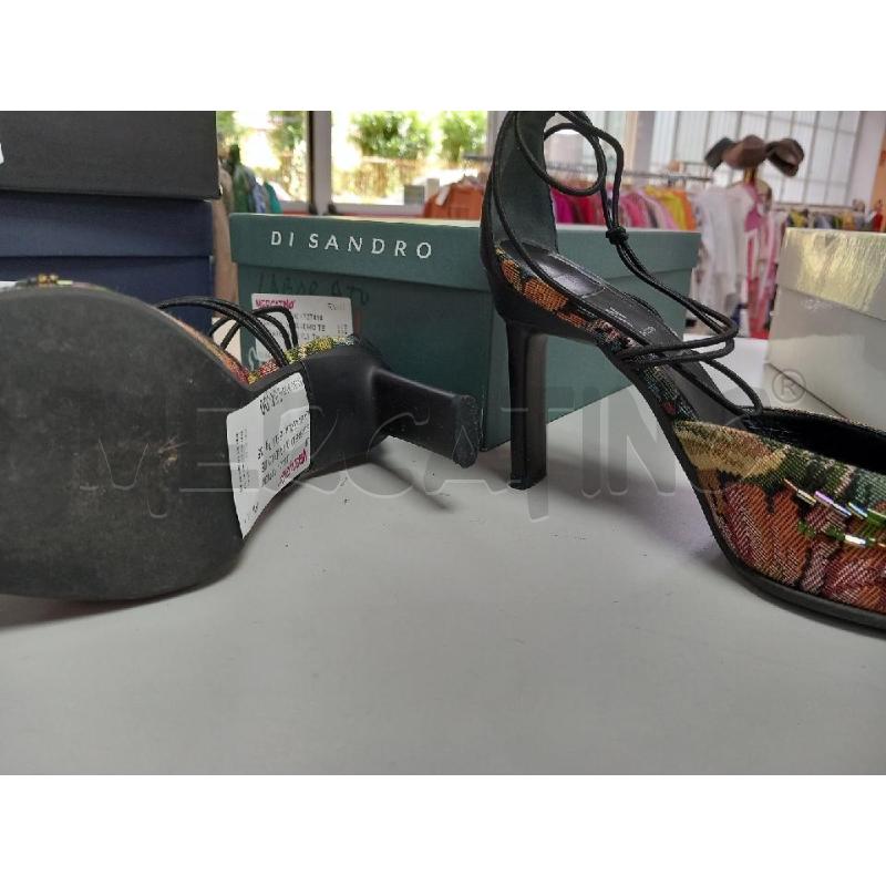 SCARPE D DI SANDRO TELA SCATOLA PERLINE | Mercatino dell'Usato Roma porta di roma 2