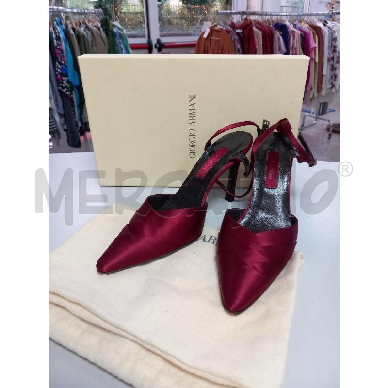 SCARPE D GIORGIO ARMANI ROSSO SCATOLA RASO SETA | Mercatino dell'Usato Roma porta di roma 1