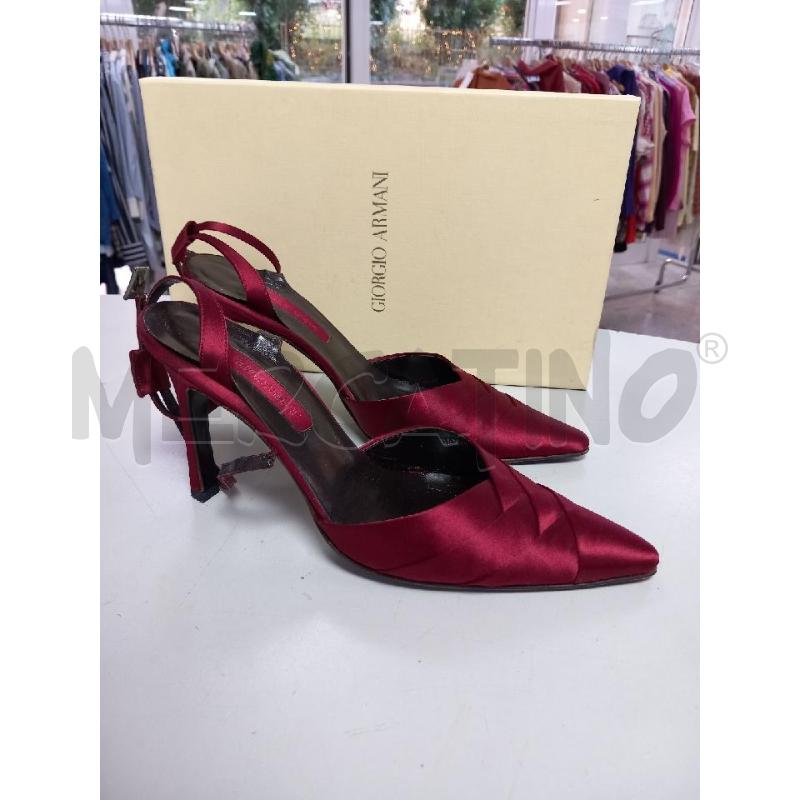 SCARPE D GIORGIO ARMANI ROSSO SCATOLA RASO SETA | Mercatino dell'Usato Roma porta di roma 3