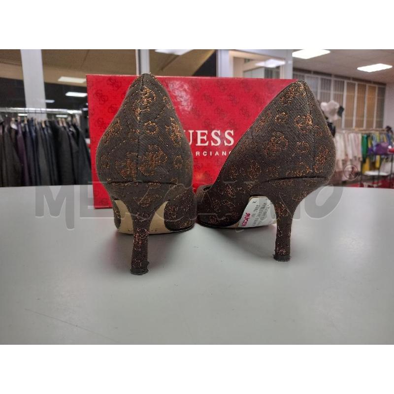 SCARPE D GUESS TELA MARRONE SCATOLA MONOGRAMMA BRONZO | Mercatino dell'Usato Roma porta di roma 3