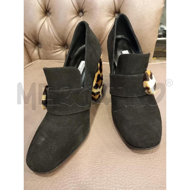 SCARPE D GUGLIELMO RIOTTA NERO TACCO ANIMALIER CAVALLINO | Mercatino dell'Usato Roma porta di roma 1