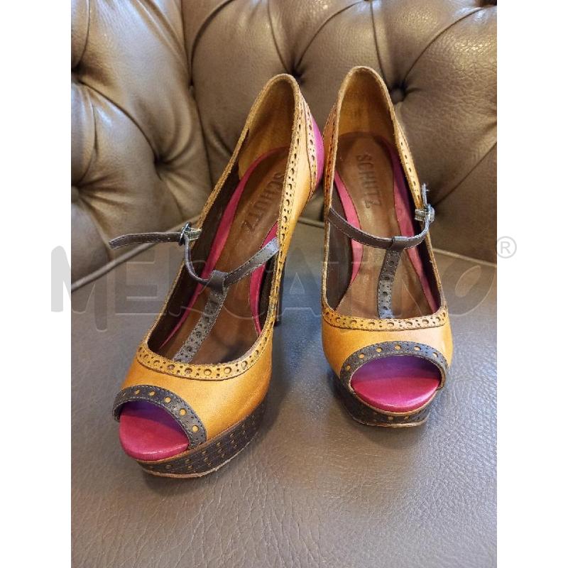 SCARPE D SCHUTZ PELLE MARRONE ROSA | Mercatino dell'Usato Roma porta di roma 1