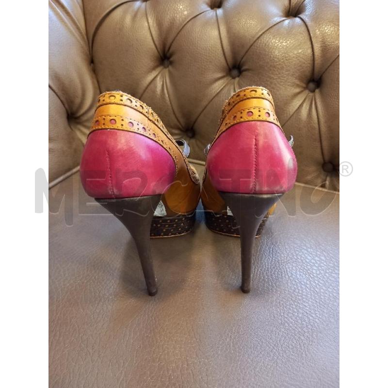 SCARPE D SCHUTZ PELLE MARRONE ROSA | Mercatino dell'Usato Roma porta di roma 3