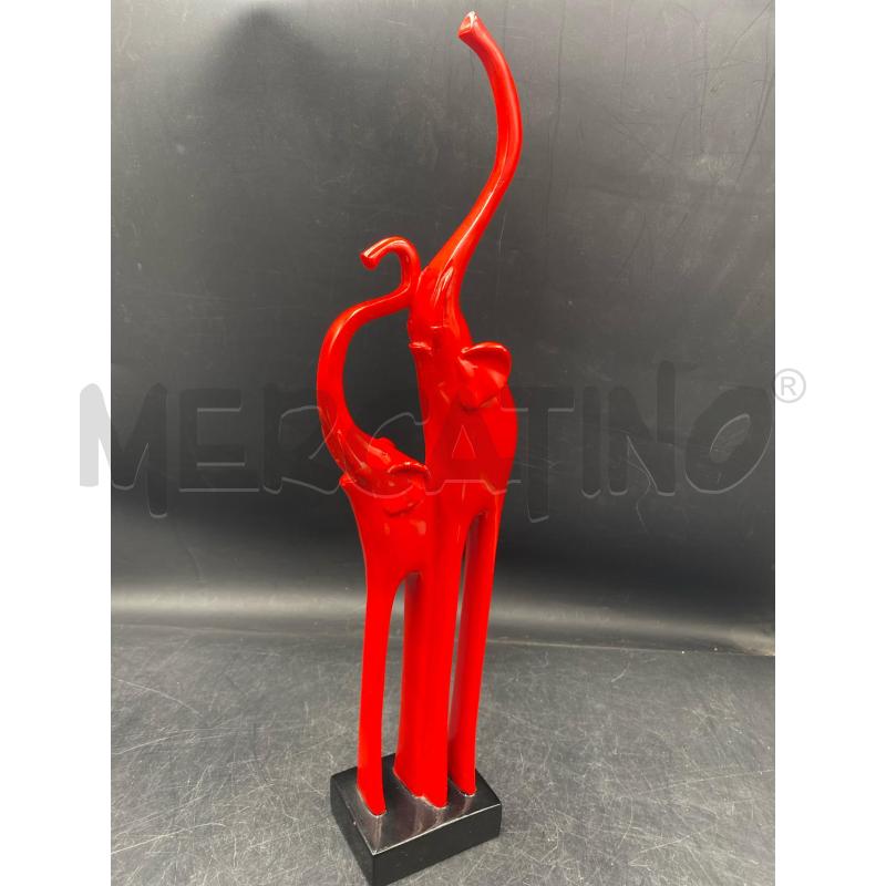 SCULTURA ELEFANTI ROSSA | Mercatino dell'Usato Roma porta di roma 1