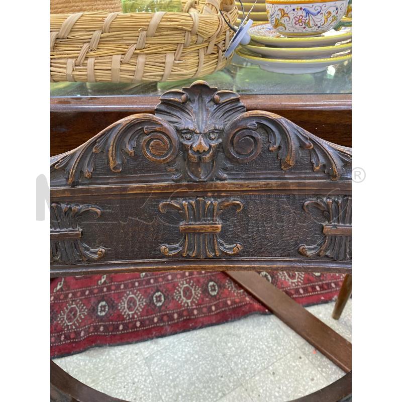 SEDIA LEGNO SCURO BRACCIOLI LEONE | Mercatino dell'Usato Roma porta di roma 2