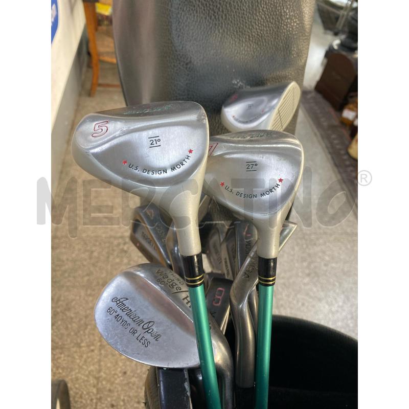SET MAZZE DA GOLF BORSA PELLE E CARRELLO | Mercatino dell'Usato Roma porta di roma 3