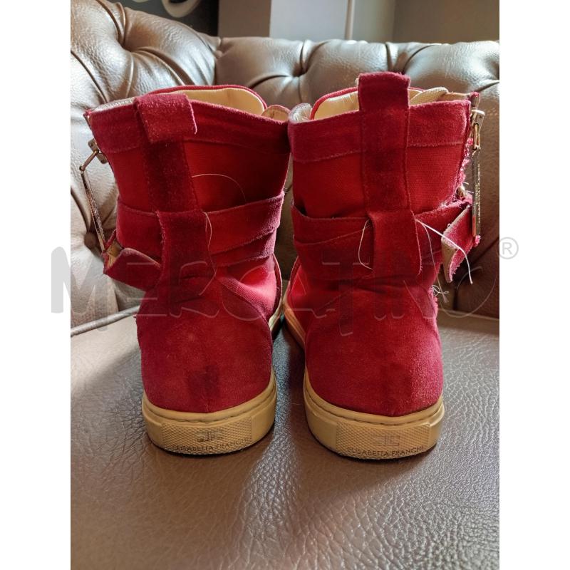SNEAKERS D ELISABETTA FRANCHI JEANS ROSSO SCAMOSCIATO | Mercatino dell'Usato Roma porta di roma 4
