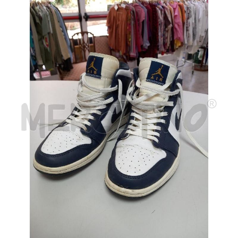 SNEAKERS NIKE AIR JORDAN 1 MID BIANCO ORO BLU | Mercatino dell'Usato Roma porta di roma 1