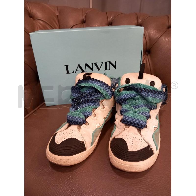 SNEAKERS U LANVIN IN PELLE BLU SCATOLA | Mercatino dell'Usato Roma porta di roma 1