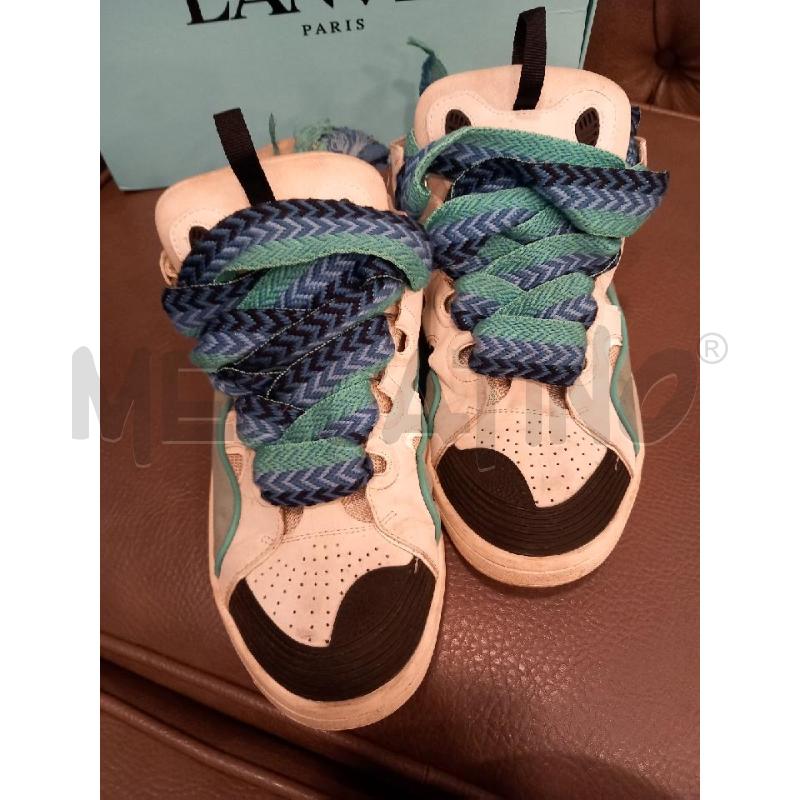SNEAKERS U LANVIN IN PELLE BLU SCATOLA | Mercatino dell'Usato Roma porta di roma 2