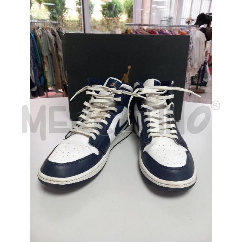 SNEAKERS U NIKE AIR JORDAN 1 MID SCATOLA 554724-174 BIANCO BLU | Mercatino dell'Usato Roma porta di roma 1