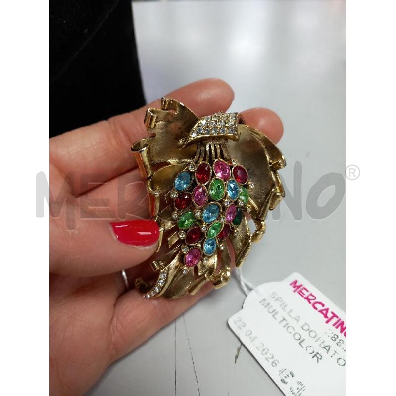 SPILLA DORATO STRASS MULTICOLOR | Mercatino dell'Usato Roma porta di roma 1