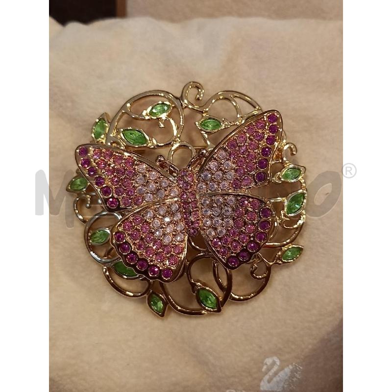 SPILLA SWAROVSKI FARFALLA STRASS ROSA 2002  | Mercatino dell'Usato Roma porta di roma 2