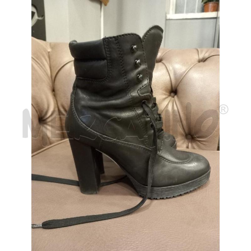 STIVALETTI D HOGAN NERO PELLE STRINGATI | Mercatino dell'Usato Roma porta di roma 2