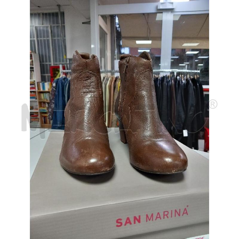 STIVALETTI D SAN MARINA MARRONE PELLE SCATOLA | Mercatino dell'Usato Roma porta di roma 1