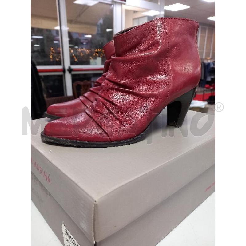 STIVALETTI D SAN MARINA ROSSO PELLE SCATOLA | Mercatino dell'Usato Roma porta di roma 2