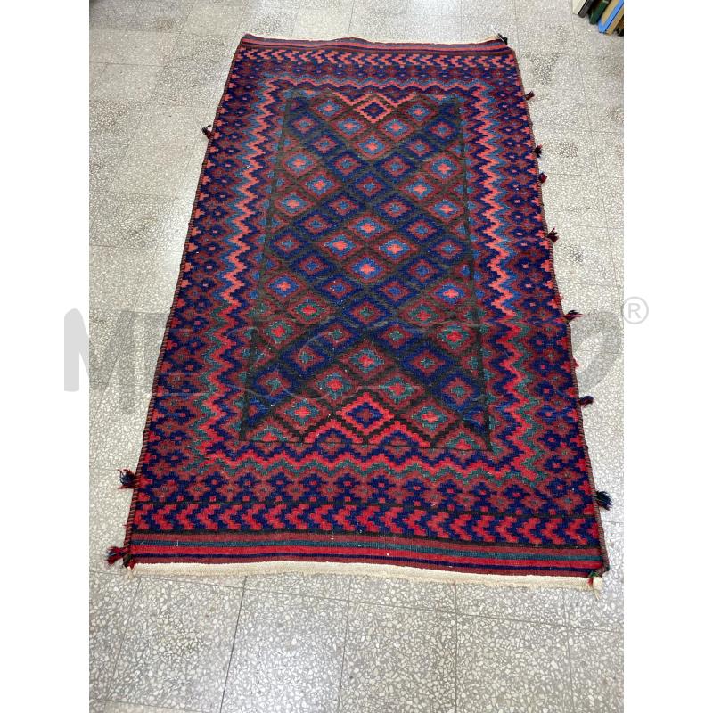 TAPPETO  KILIM  BLU ROSSO | Mercatino dell'Usato Roma porta di roma 1