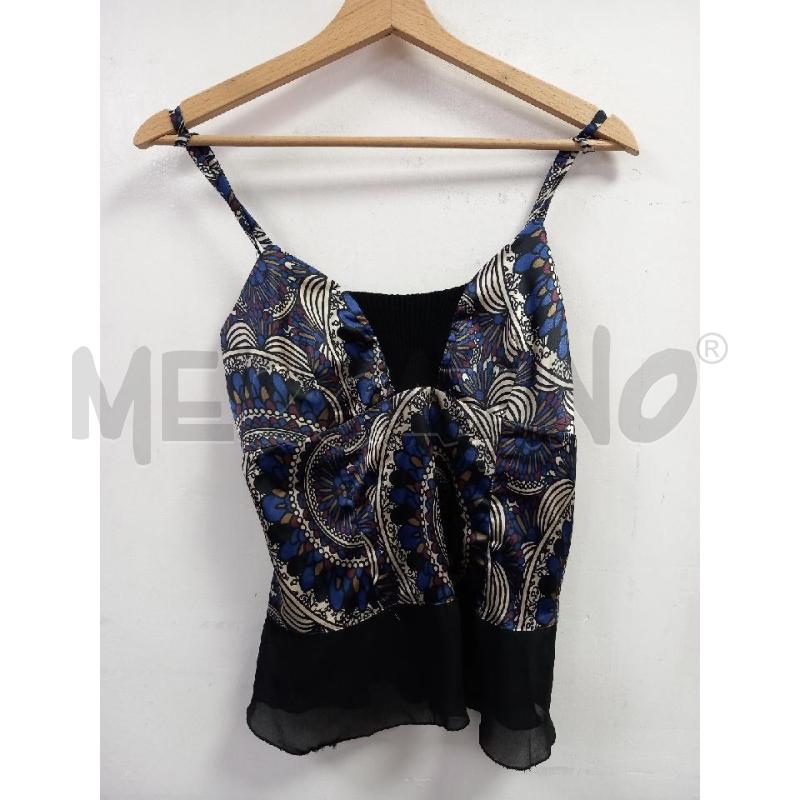 TOP NEMO NERO FANTASWIA FLOREALE BEIGE BLU | Mercatino dell'Usato Roma porta di roma 1