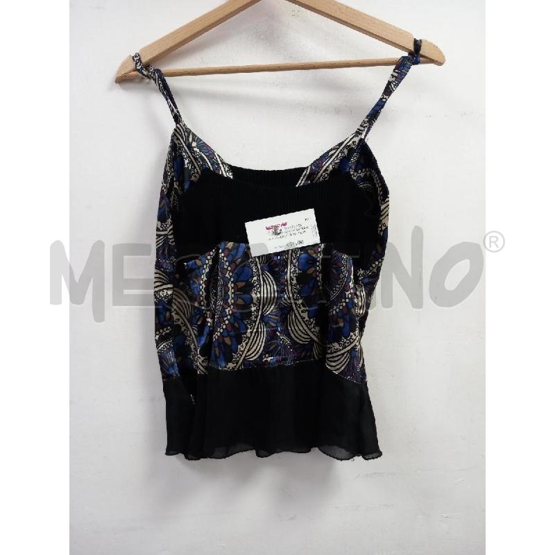 TOP NEMO NERO FANTASWIA FLOREALE BEIGE BLU | Mercatino dell'Usato Roma porta di roma 2