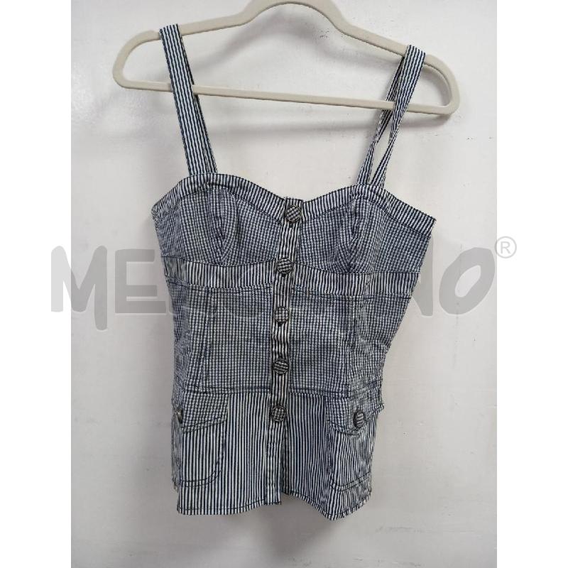 TOP SE MAXMARA BIANCO BLU RIGHE  | Mercatino dell'Usato Roma porta di roma 1