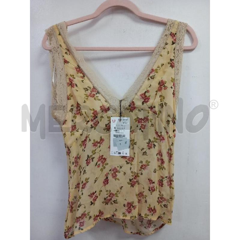 TOP ZARA GIALLO FANTASIA FLOREALE | Mercatino dell'Usato Roma porta di roma 1