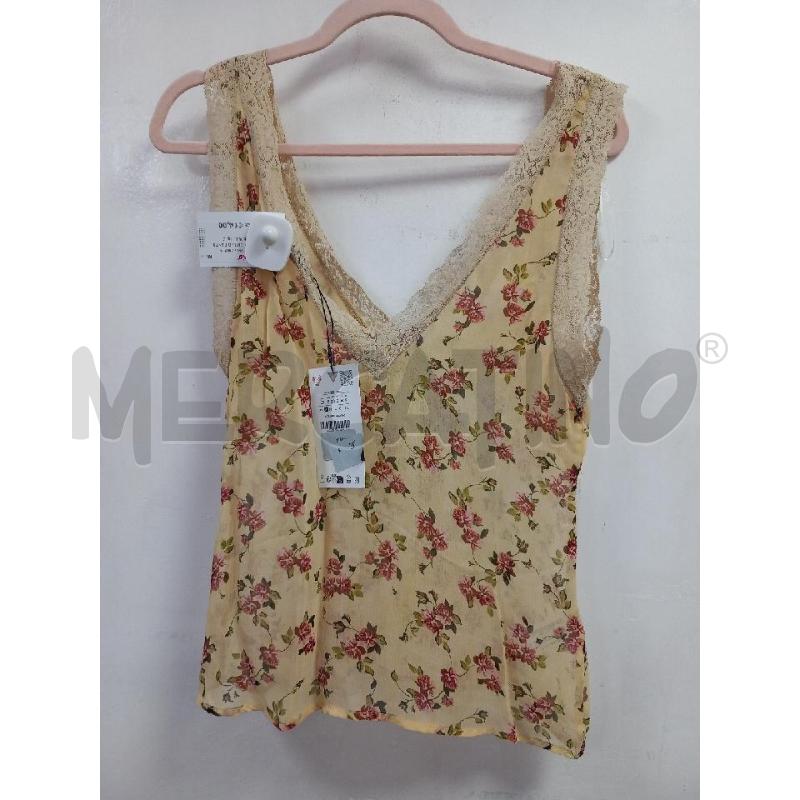 TOP ZARA GIALLO FANTASIA FLOREALE | Mercatino dell'Usato Roma porta di roma 2