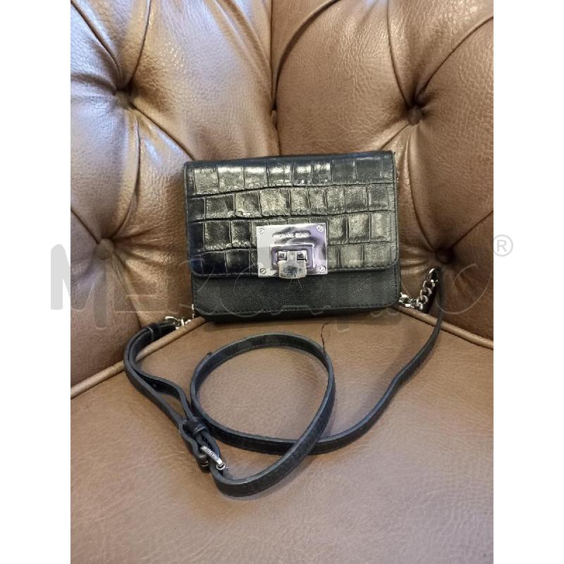 TRACOLLA D MICHAEL KORS NERO PELLE STAMPA COCCODRILLO | Mercatino dell'Usato Roma porta di roma 1
