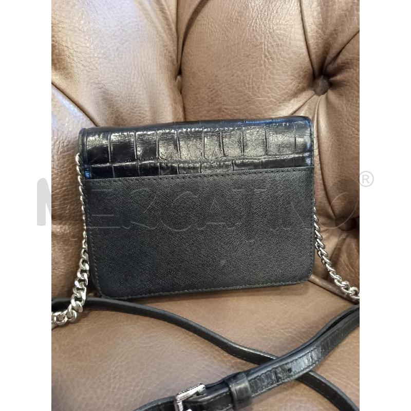 TRACOLLA D MICHAEL KORS NERO PELLE STAMPA COCCODRILLO | Mercatino dell'Usato Roma porta di roma 3
