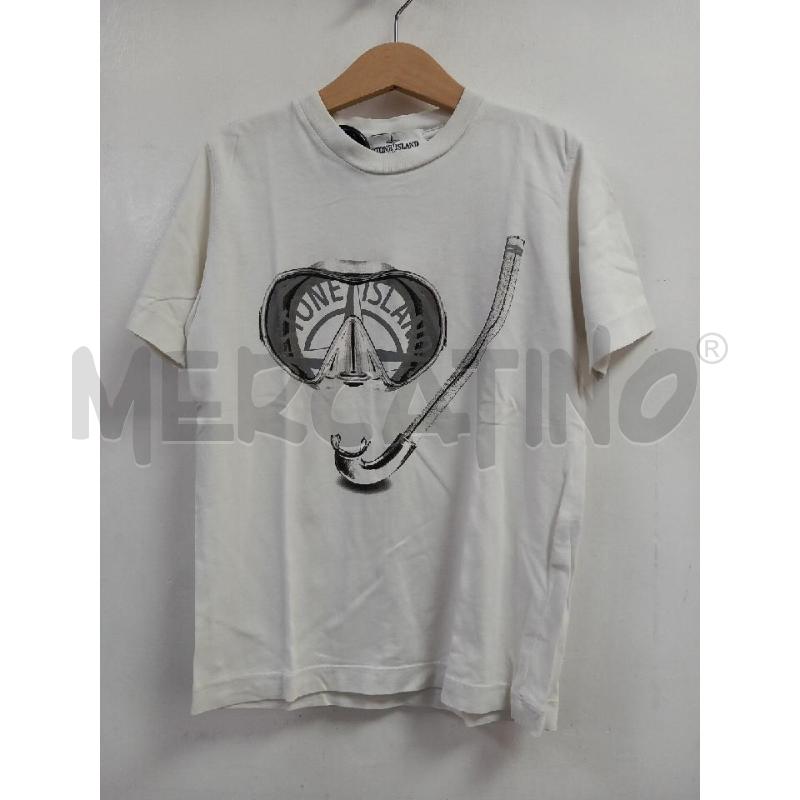 T SHIRT BAMBINO STONE ISLAND BIANCO | Mercatino dell'Usato Roma porta di roma 1