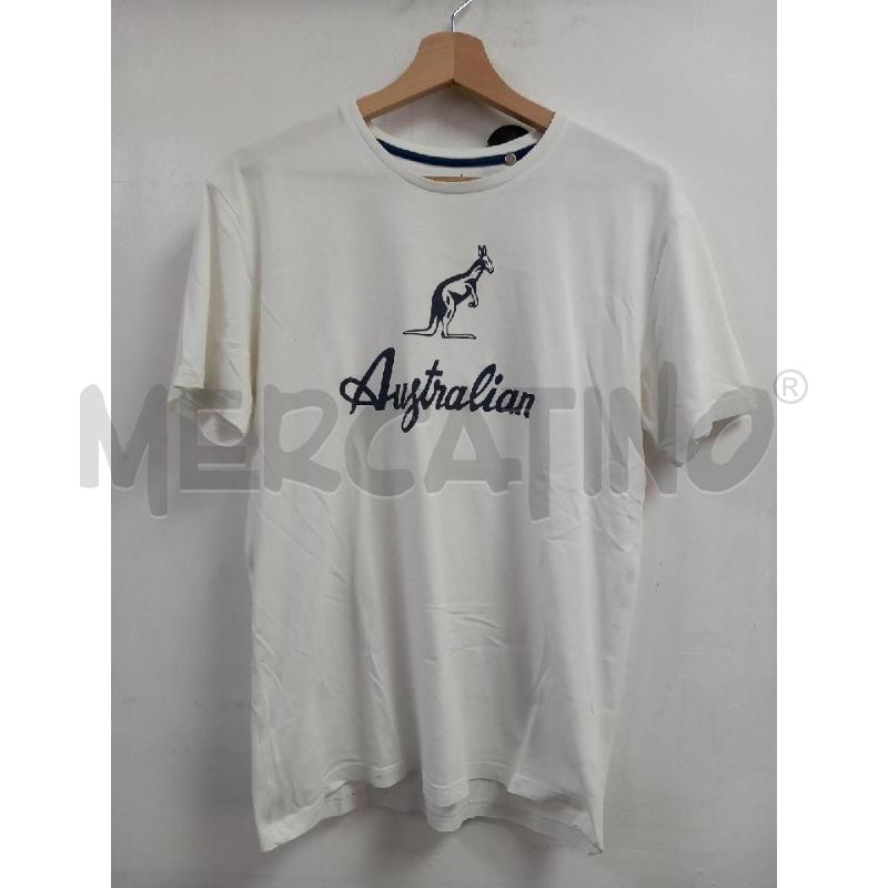T SHIRT U AUSTRALIAN BIANCO LOGO BLU | Mercatino dell'Usato Roma porta di roma 1
