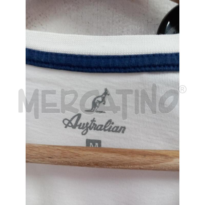 T SHIRT U AUSTRALIAN BIANCO LOGO BLU | Mercatino dell'Usato Roma porta di roma 2