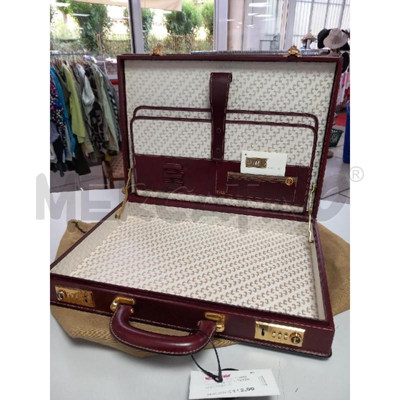 VALIGIA PELLE A TESTONI BORDEAUX | Mercatino dell'Usato Roma porta di roma 4