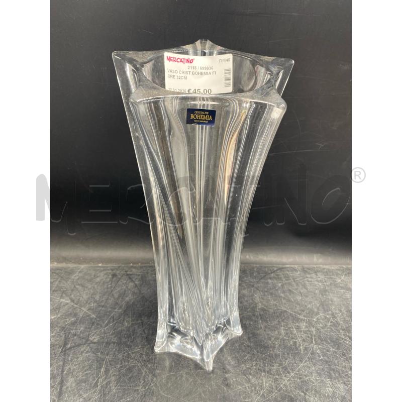 VASO CRIST BOHEMIA FIORE 32CM | Mercatino dell'Usato Roma porta di roma 1
