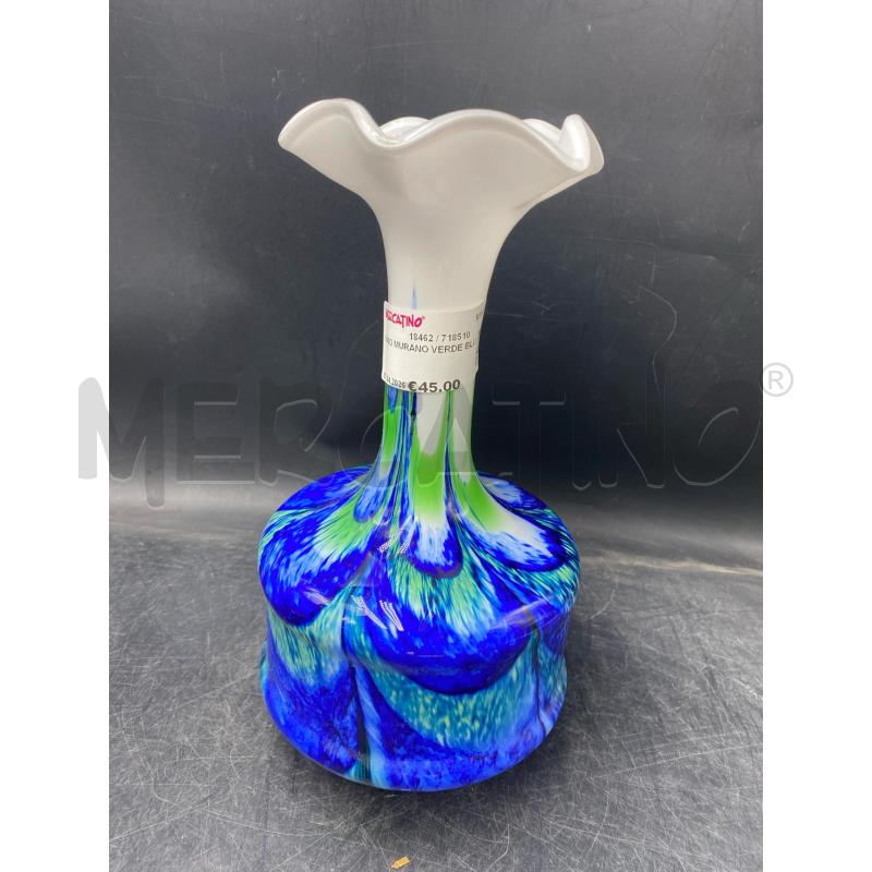 VASO MURANO VERDE BLU | Mercatino dell'Usato Roma porta di roma 1