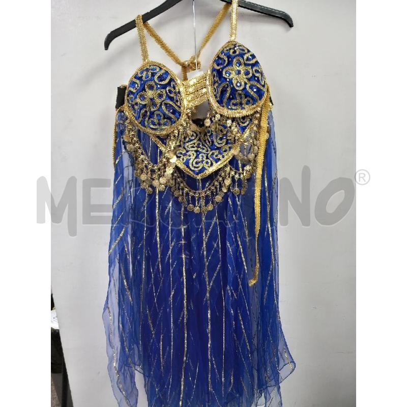 VESTITO DONNA DANZA DEL VENTRE TULLE BLU E DORATO | Mercatino dell'Usato Roma porta di roma 1