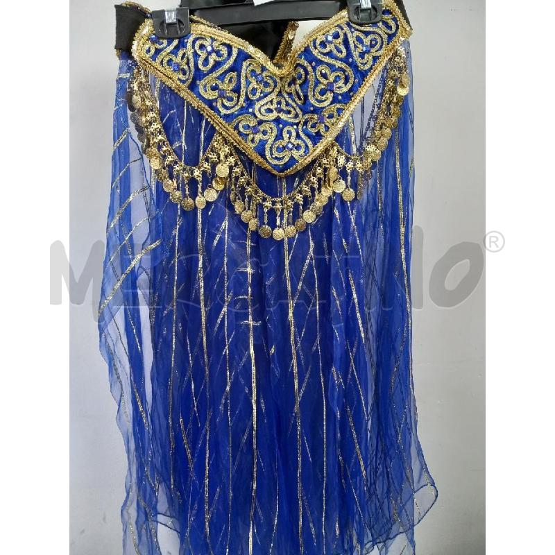 VESTITO DONNA DANZA DEL VENTRE TULLE BLU E DORATO | Mercatino dell'Usato Roma porta di roma 2