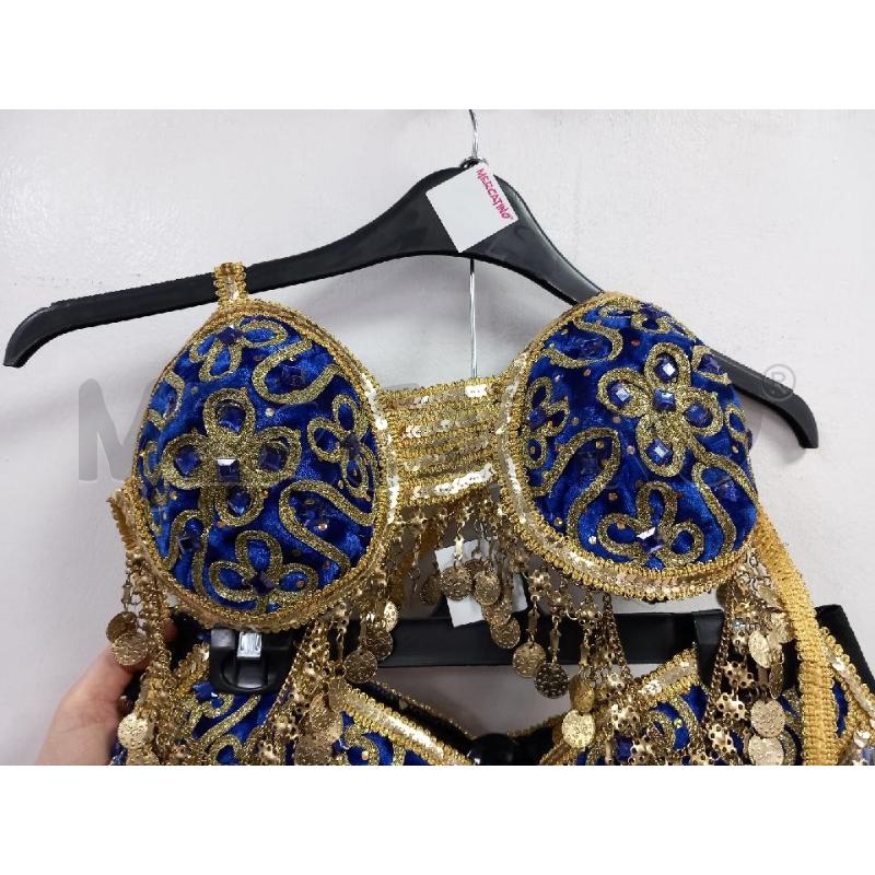 VESTITO DONNA DANZA DEL VENTRE TULLE BLU E DORATO | Mercatino dell'Usato Roma porta di roma 3