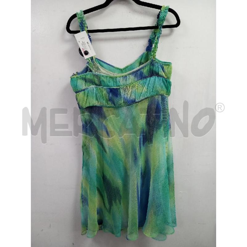 VESTITO DONNA GATTONONI VERDE/ BLU FANTASIA | Mercatino dell'Usato Roma porta di roma 2