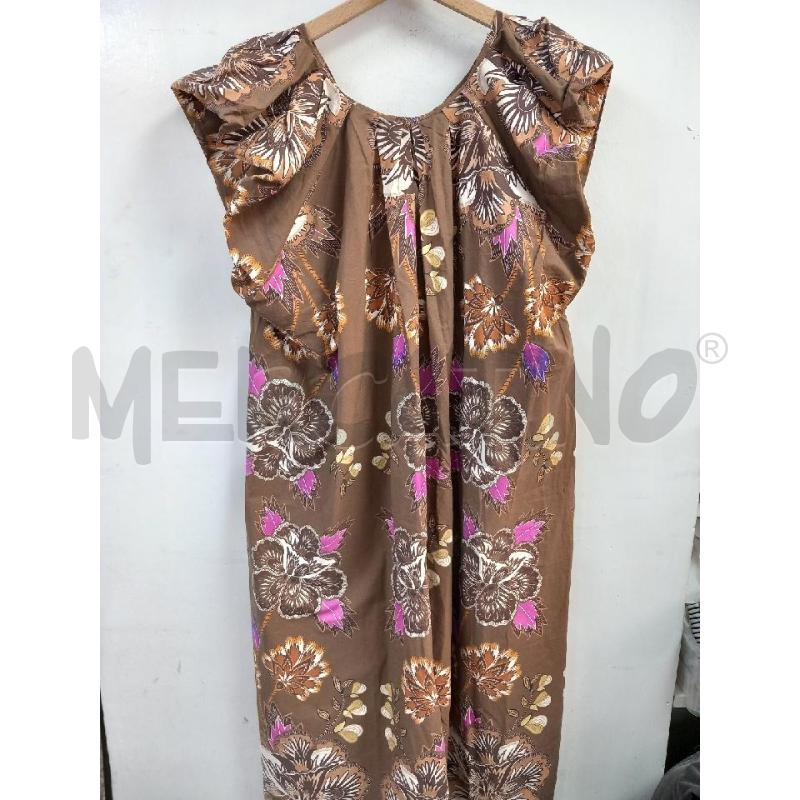 VESTITO DONNA LUNGO BLU ROYAL MARRONE FIORI VIOLA | Mercatino dell'Usato Roma porta di roma 1