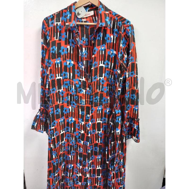 VESTITO DONNA LUNGO JUCCA  NERO FANTASIA ROSSO FIORI BLU | Mercatino dell'Usato Roma porta di roma 1
