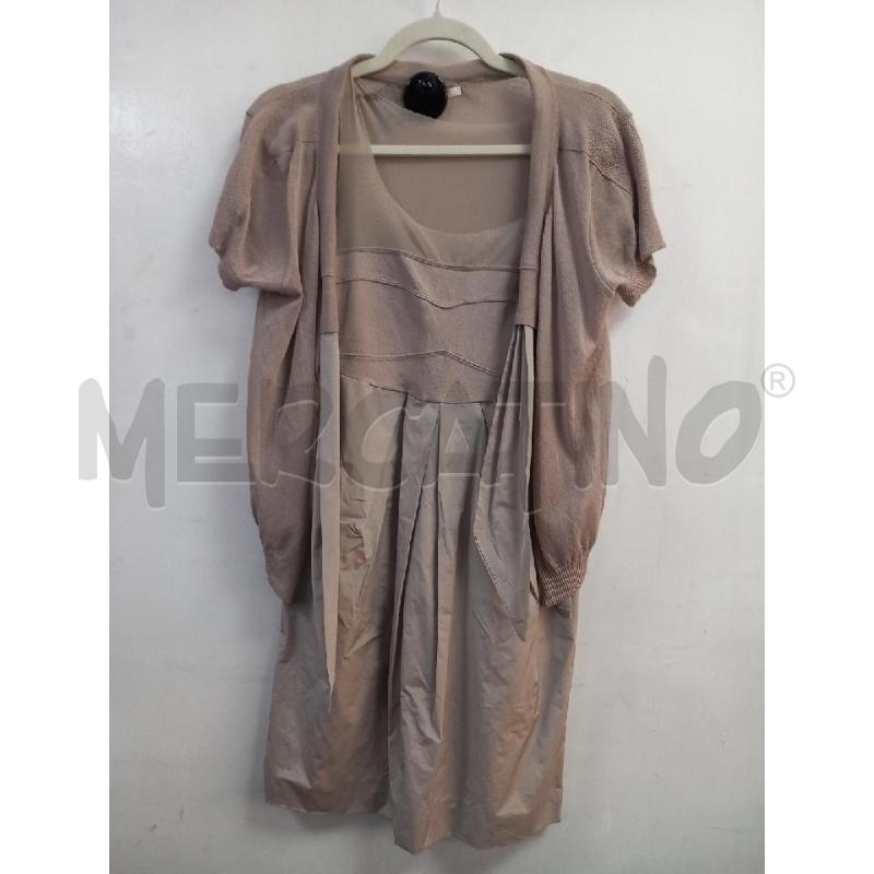 VESTITO DONNA NELL&ME BEIGE+ COPRISPALLA | Mercatino dell'Usato Roma porta di roma 1