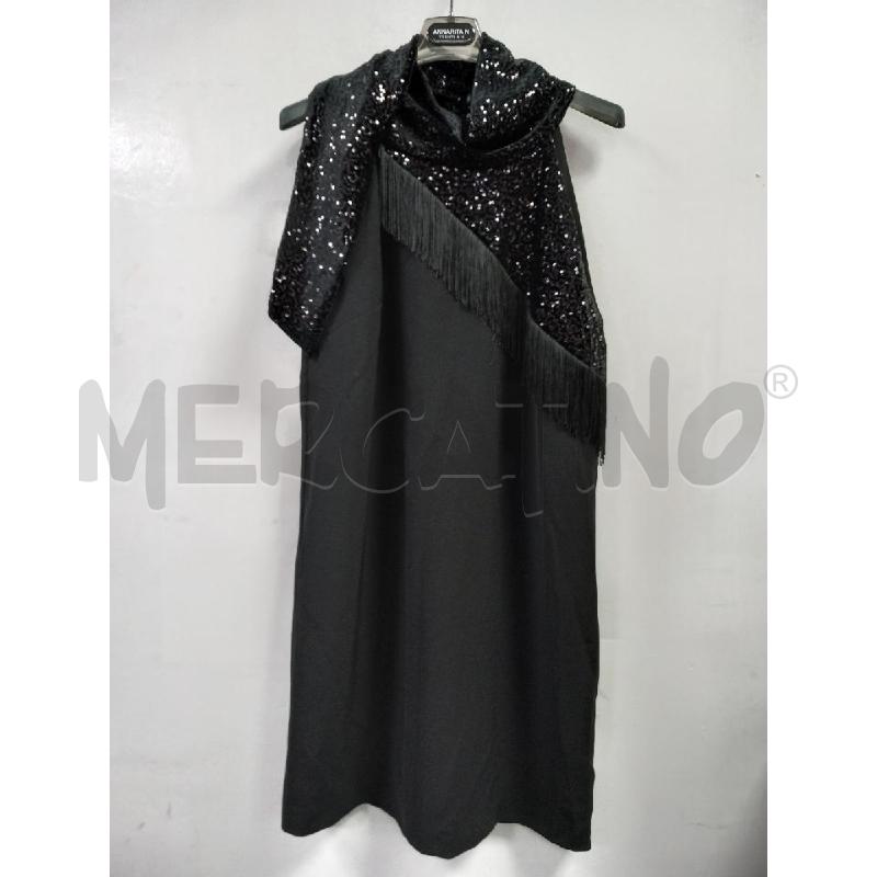 VESTITO D ANNARITA N NERO FRANGE PAILLETTES | Mercatino dell'Usato Roma porta di roma 1