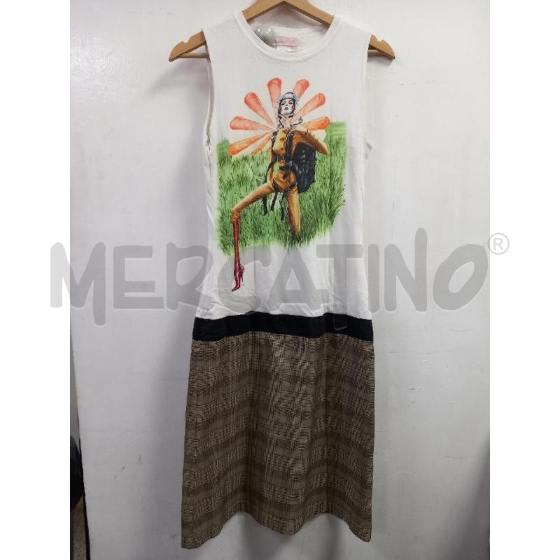 VESTITO D CUSTO BARCELONA BIANCO GONNA PDG BEIGE | Mercatino dell'Usato Roma porta di roma 1