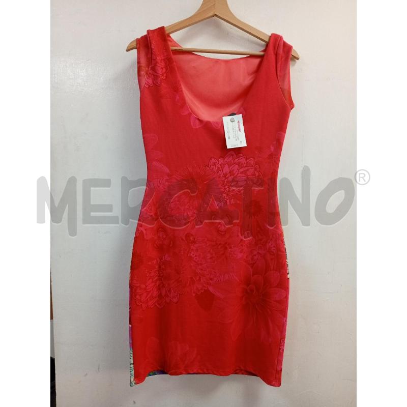 VESTITO D DESIGUAL ROSSO FLOREALE | Mercatino dell'Usato Roma porta di roma 2